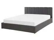 Bett mit Stauraum DREUX Kunstleder Dunkelgrau 160 x 200 cm_793192
