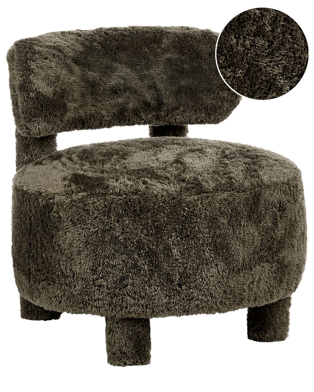 Armchair HAMINA Faux Fur Dark Green
