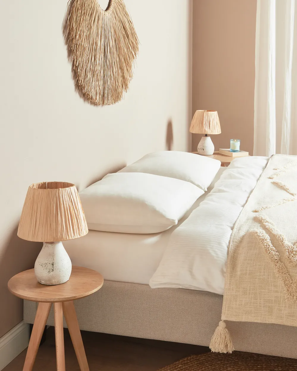 Set of 2 Table Lamps ARWADITO Ceramic Off-White_897955