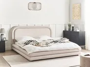 Bed Faux Linen LAVARDENS 180 x 200 cm (EU Super King) Light Beige_970891