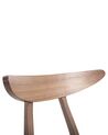 Zestaw 2 drewnianych krzeseł do jadalni ciemne drewno z szarym LYNN_703401