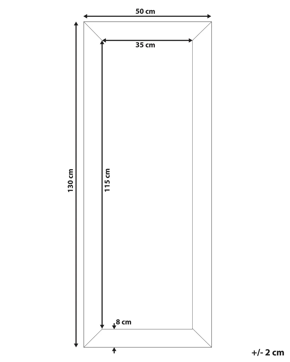 Wall Mirror PLAISIR 50 cm 130 cm Black_757636