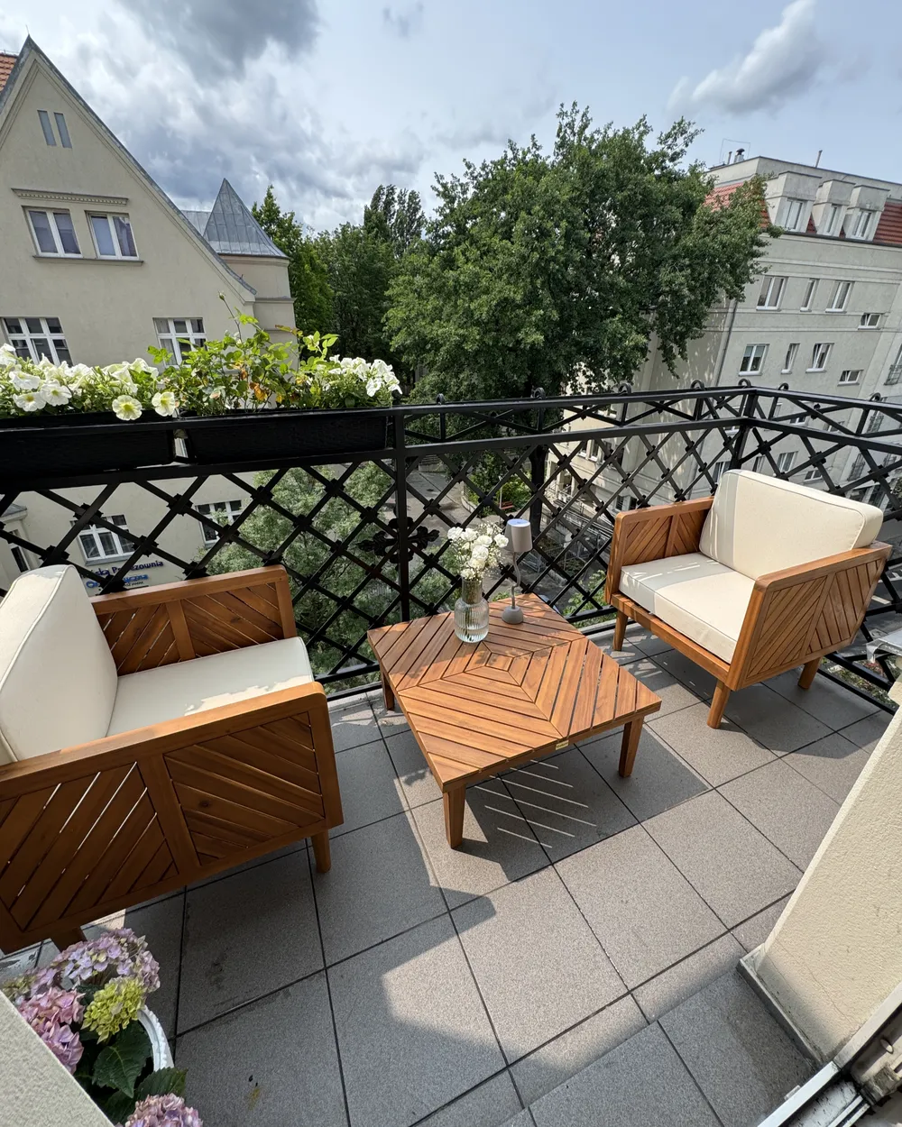 Zestaw mebli balkonowych z poduszkami BARATTI Drewno akacjowe Brązowy_1018256