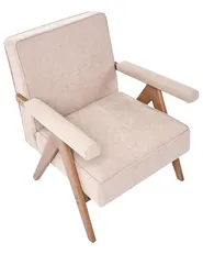 Armchair EVJE Faux Linen Beige_1061360