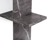 Wall Mirror with Shelf PELOTAS 45 cm 45 cm Marble/ Black_978130