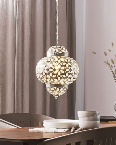 Metal Pendant Lamp Silver BANDAMA