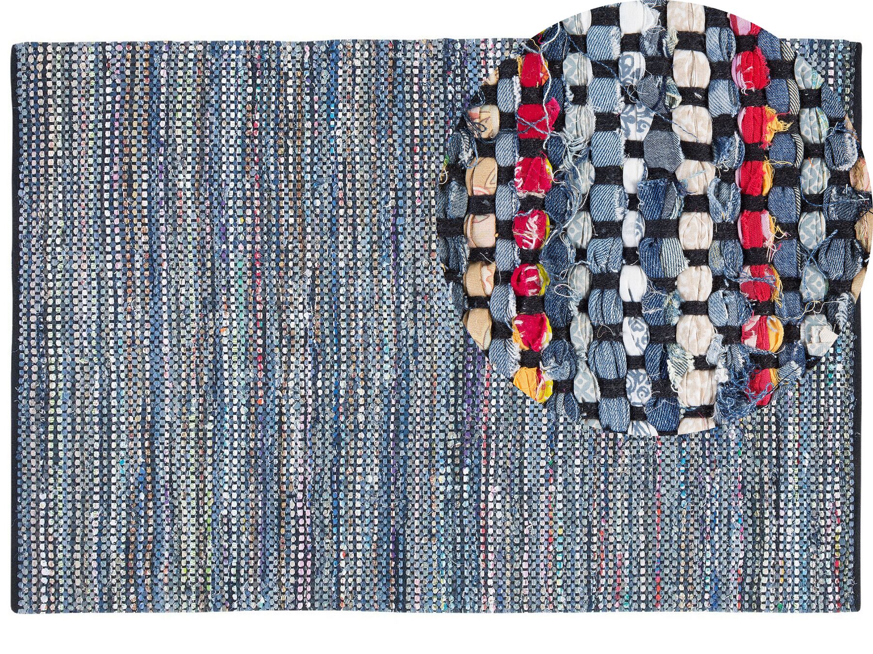 Teppich Baumwolle bunt 160 x 230 cm Kurzflor ALANYA_482223