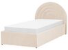 Sametová postel s úložným prostorem 90 x 200 cm béžová ANET_876948