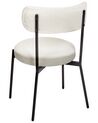 Lot de 2 chaises de salle à manger en tissu bouclé blanc ALLISON_929039