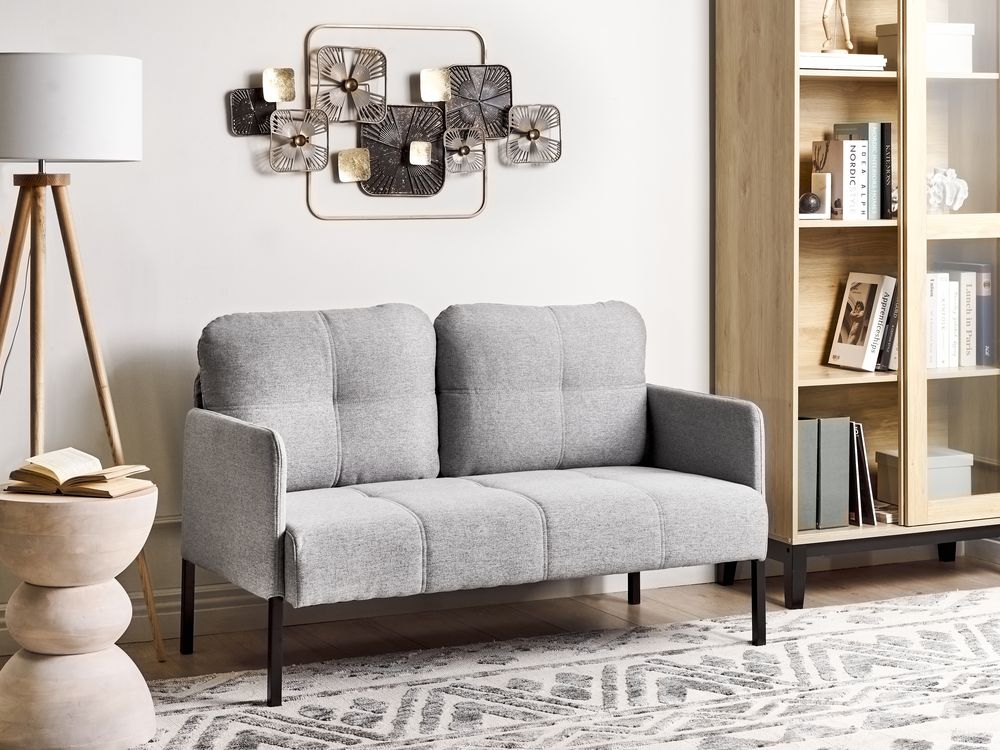 Sofa 2-Sitzer LAHTI Stoff Grau