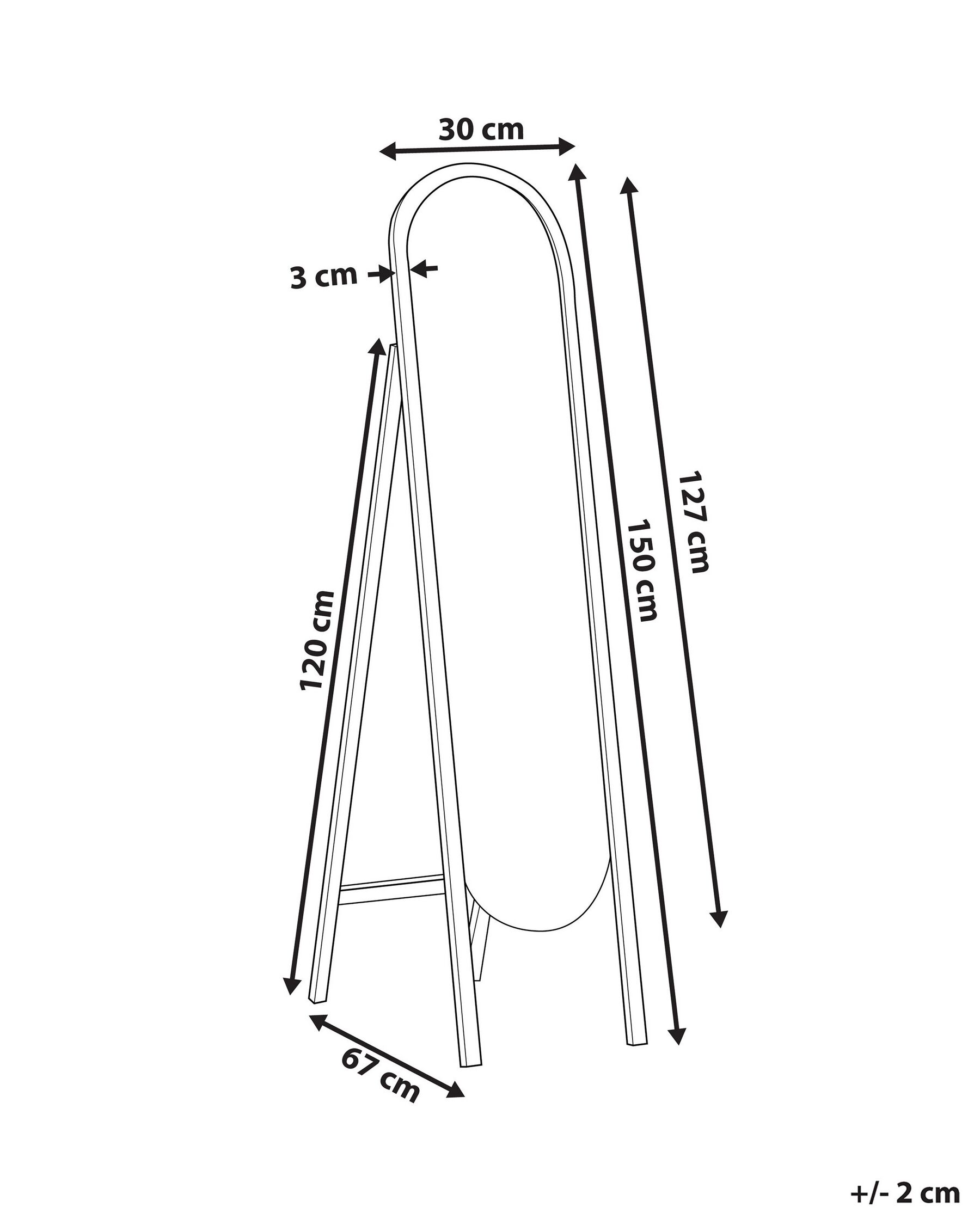 Lattiapeili CHELLES 150 cm keisaripuu Tummanruskea | Beliani.fi