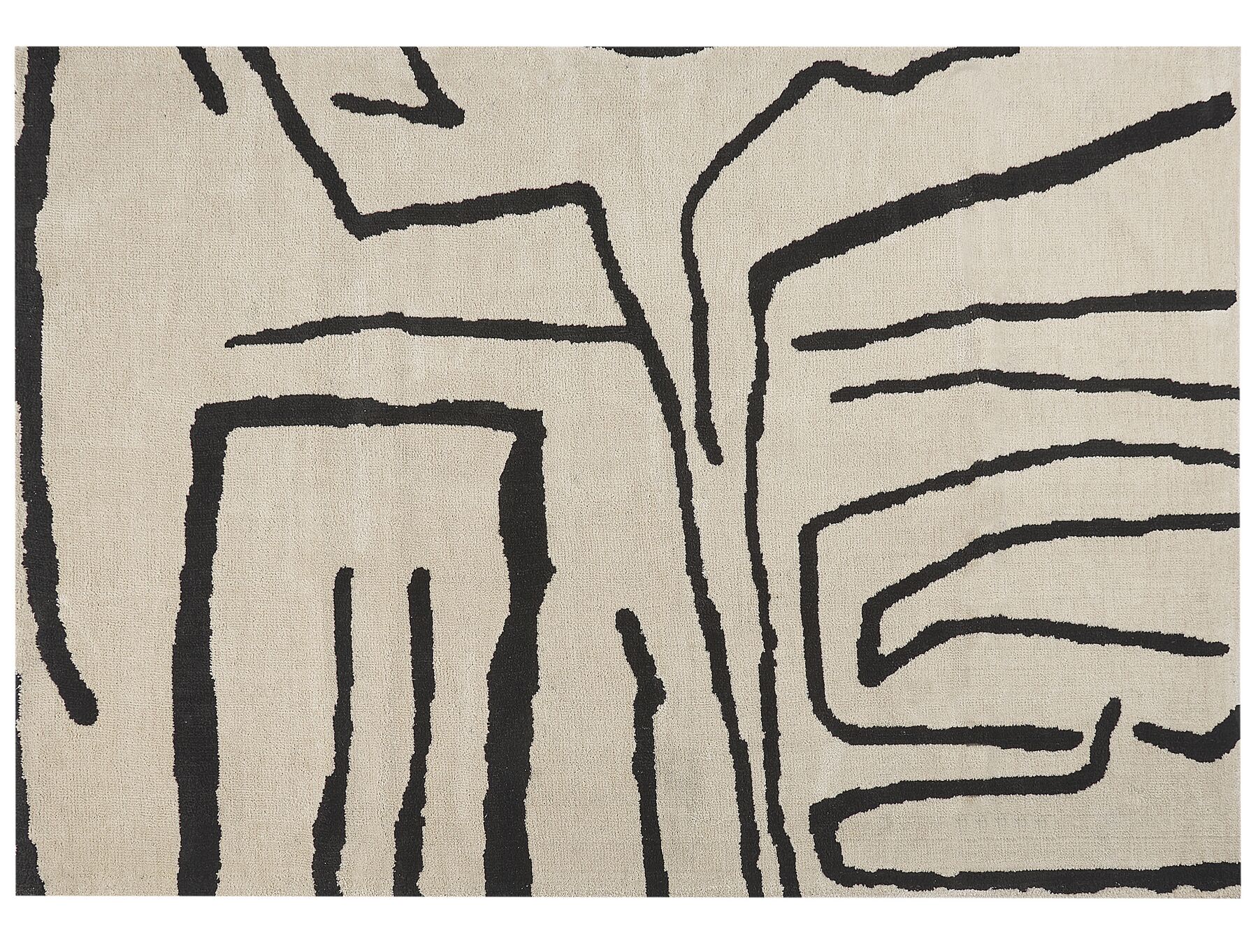 Teppich creme / schwarz 160 x 230 cm abstraktes Muster Kurzflor KOLPUR_885700