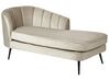 Divan côté gauche en velours beige ALLIER_892429