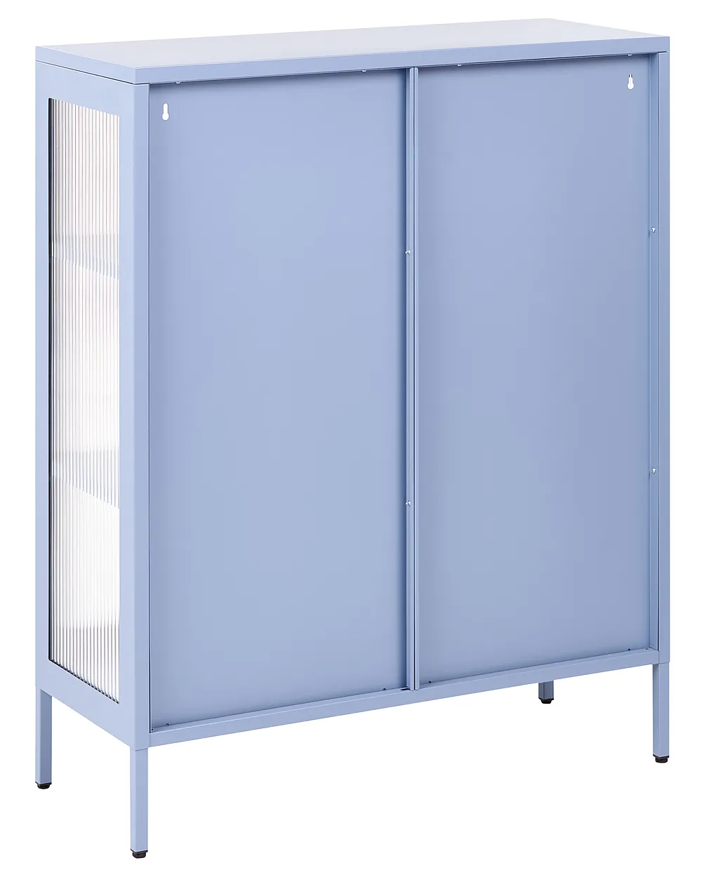 Glass Display Cabinet HARLYN  90 cm Metal Blue_1160855