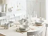 Set of 4 Deep Plates NETTLE Stoneware Off-White 20 cm