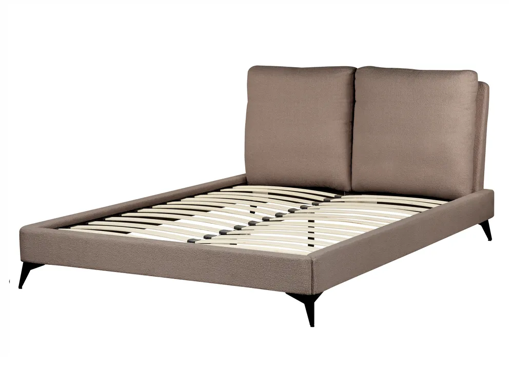 Lit avec sommier Bouclé MELLE 140 x 200 cm Marron_965690