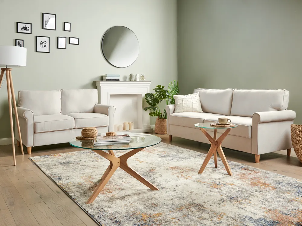 Sofa 2 Seater RONNEBY Fabric Beige_955003