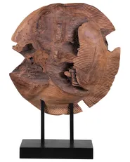 Accessorio decorativo Pesce PLAICE FISH Legno di teak Marrone_758911
