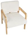 Fauteuil en bouclé blanc HJO_927706