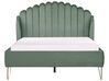 Velvet EU Double Size Bed Green AMBILLOU_902519