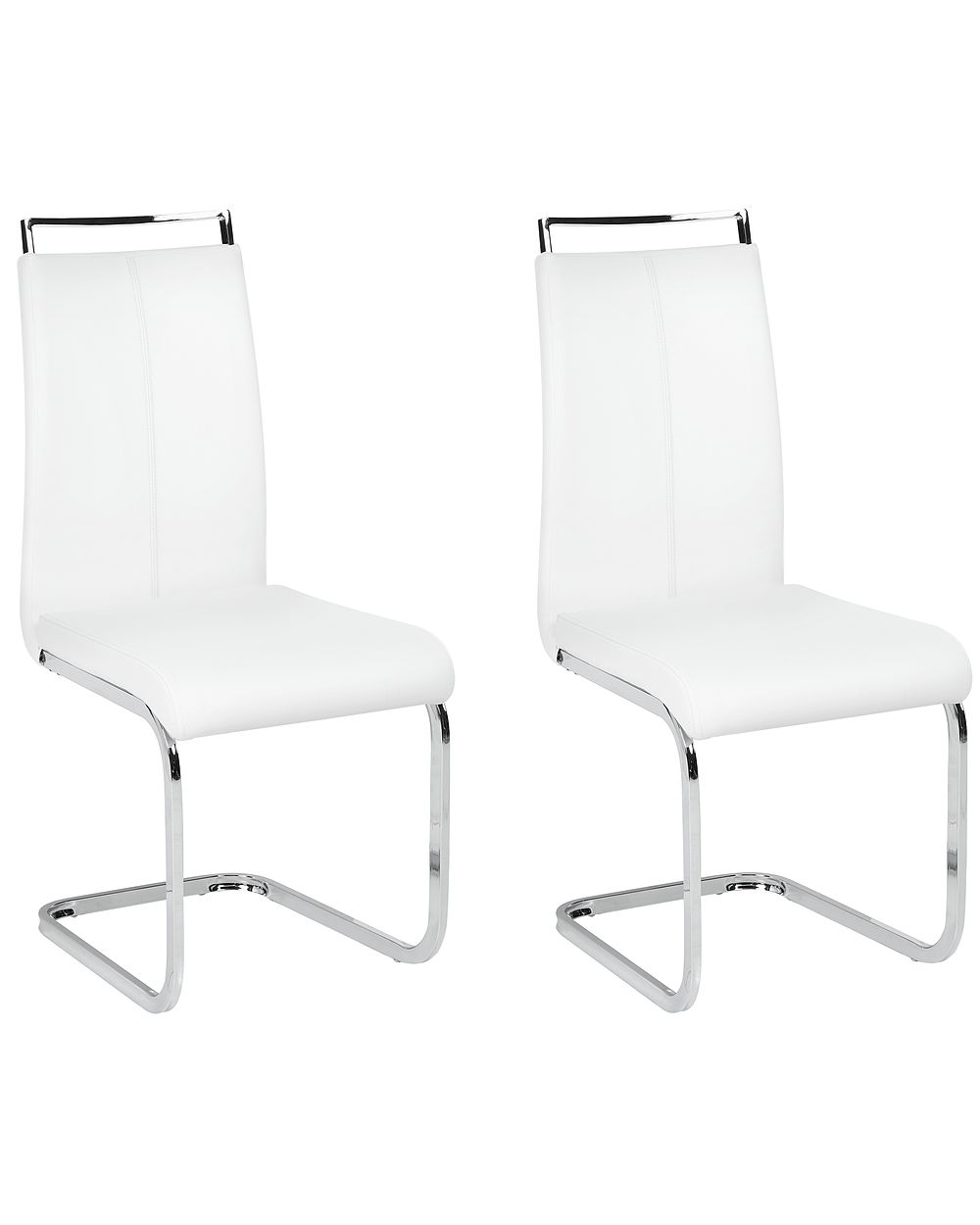 Set of 2 Dining Chairs GREEDIN Faux Leather White
