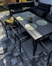 Set da pranzo da giardino 6 posti VERNIO Nero_976561