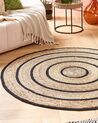 Round Area Rug ⌀ 140 cm Beige with Black BUKSE_757842