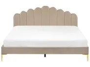 Bed Velvet SAUVIAN 180 x 200 cm (EU Super King) Taupe_1014561
