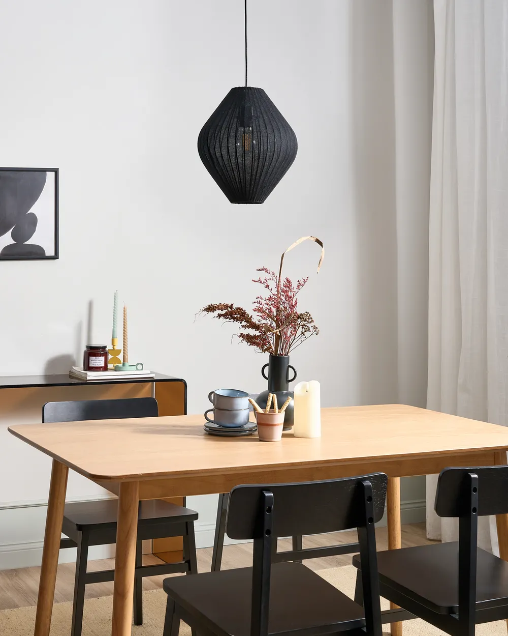 Pendant Lamp ALME Fabric Black_1037124
