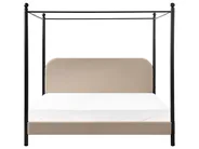 Four Poster Bed Boucle DANNEMOIS 180 x 200 cm (EU Super King) Taupe_961054