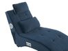 Chaise longue de terciopelo azul oscuro/negro/plateado con altavoz Bluetooth SIMORRE_823089