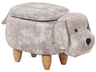 Pouf animaletto in velluto beige DOGGY