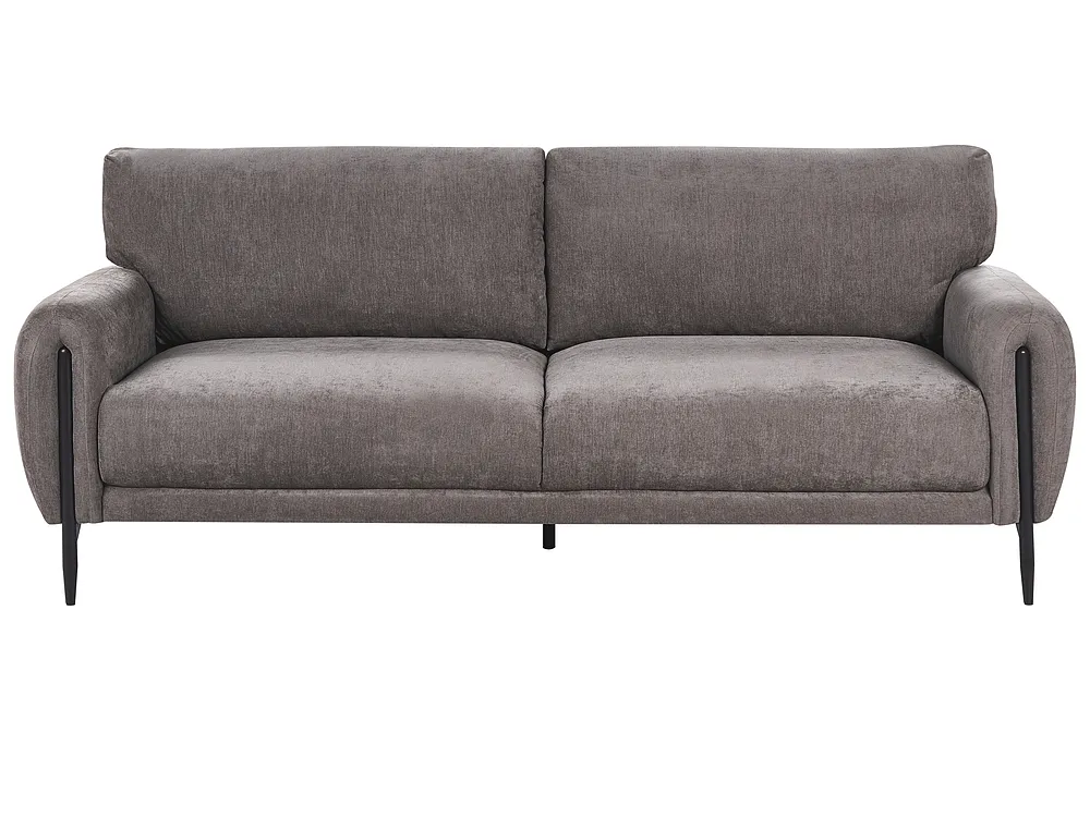 Sofa 3-Sitzer SKARO Chenillegewebe Taupe