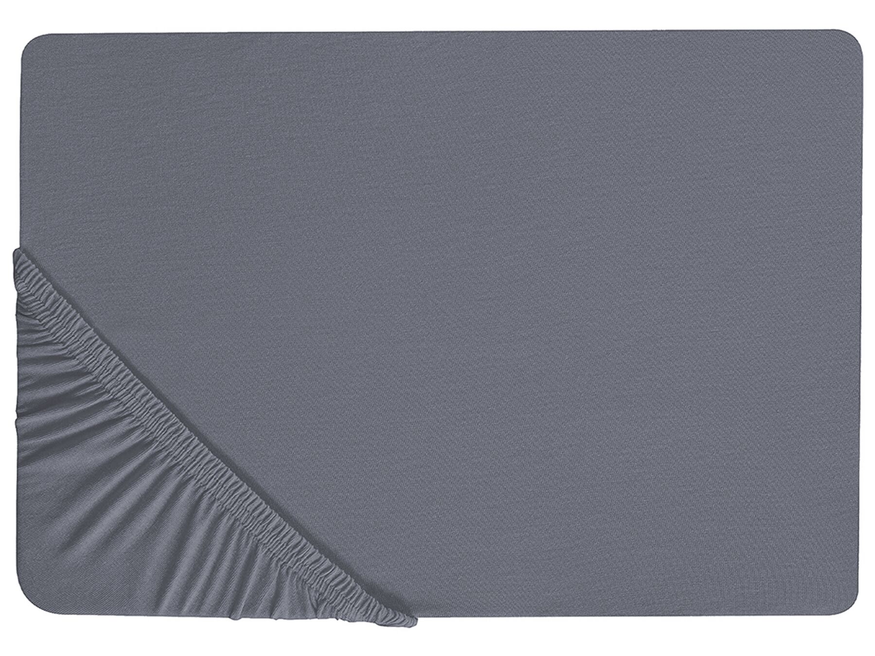 Cotton Fitted Sheet 140 x 200 cm Dark Grey JANBU_845303