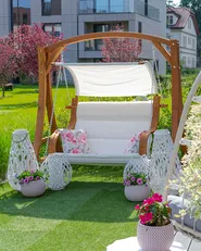 Patio Swing APRILIA Larch Wood Brown_827408