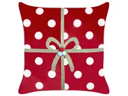 Zestaw 2 poduszek dekoracyjnych GUMDROP 45 x 45 cm Welur Czerwony Wzór świąteczny_946792