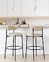 Set of 2 Bar Chairs ALLISON Boucle Light Beige