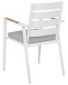 Set di 4 sedie da giardino metallo bianco e cuscini grigi TAVIANO_922730