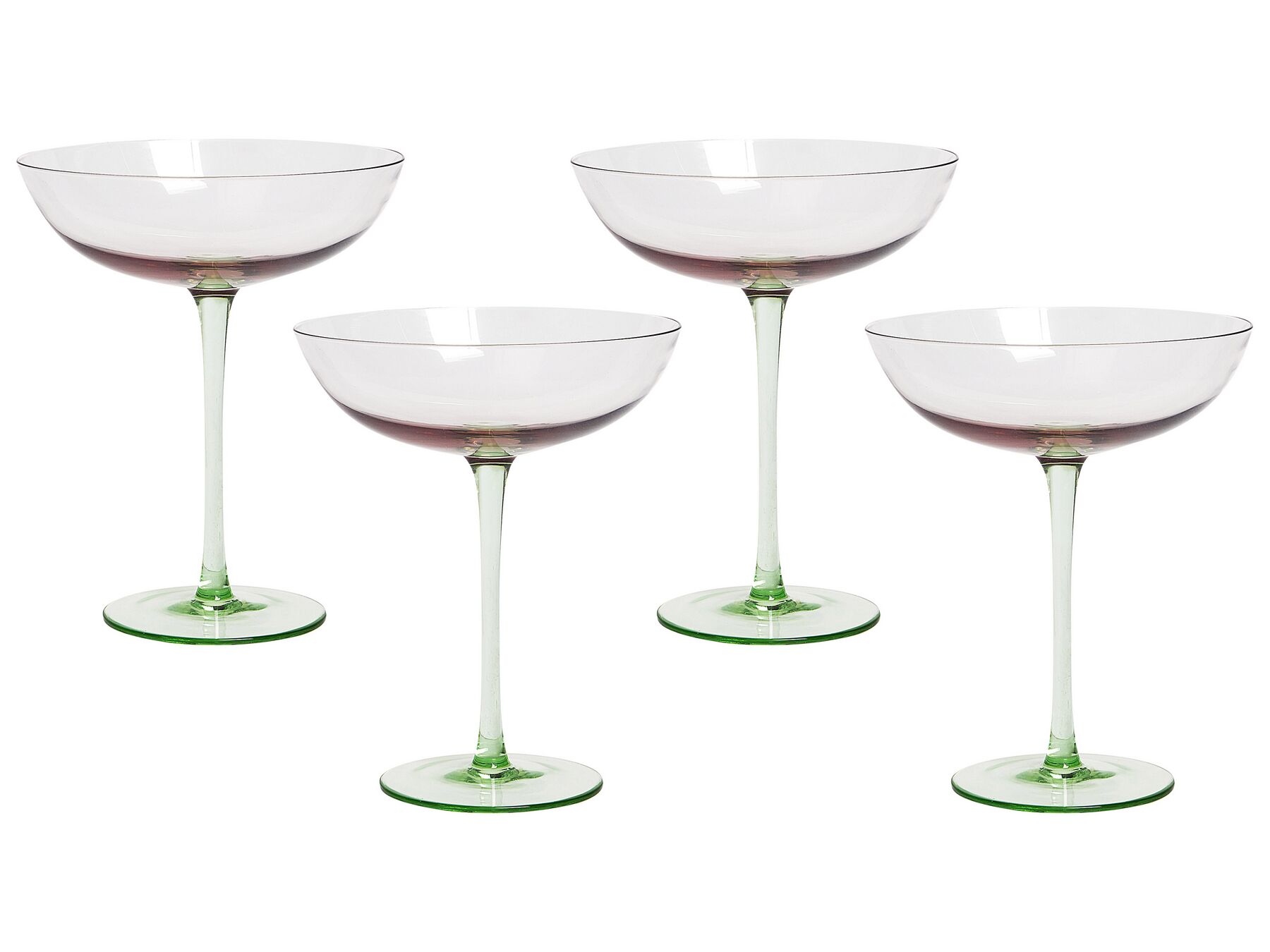 Lot de 4 verres à martini 250 ml rose et vert DIOPSIDE_912639