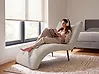 Chaise Longue QUILLY Corduroy Taupe
