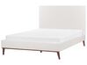 Sametová postel 160 x 200 cm bílá BAYONNE_901335