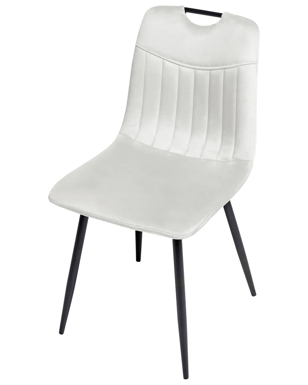 Set of Dining Chairs ARGYLE Velvet Off-White
