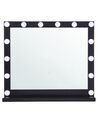 Metalowe lustro do makijażu stojące LED 50 x 60 cm czarne BEAUVOIR_814036