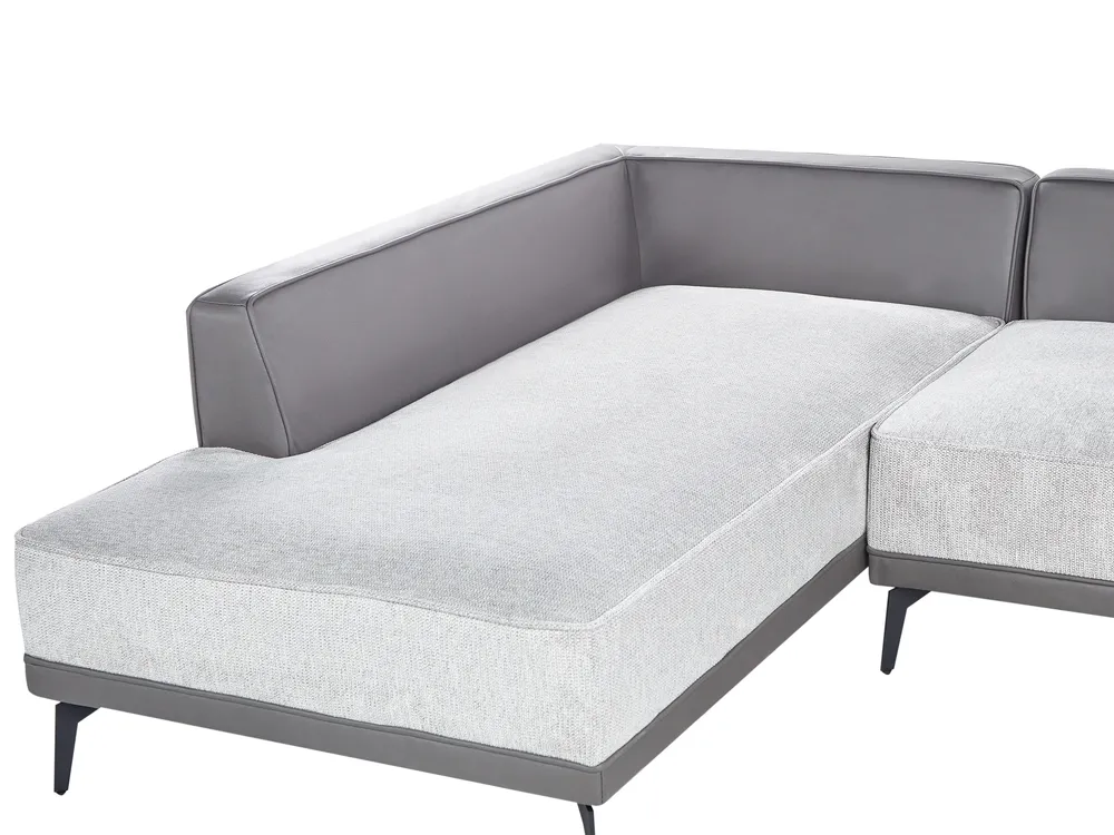 Corner Sofa 3 Seater MYKEN Fabric Light Grey Right Hand_952091