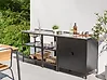 Conjunto de 3 muebles de cocina exterior con fregadero VILAMA Negro Metal