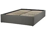 Bett mit Stauraum ohne Kopfteil DINAN Stoff Dunkelgrau 120 x 200 cm_1187445