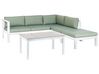 Lounge Set 3-teilig Aluminium weiss 5-Sitzer Auflagen grün MESSINA_929572