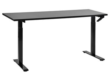 Fekete manuálisan állítható íróasztal 160 x 72 cm DESTINES