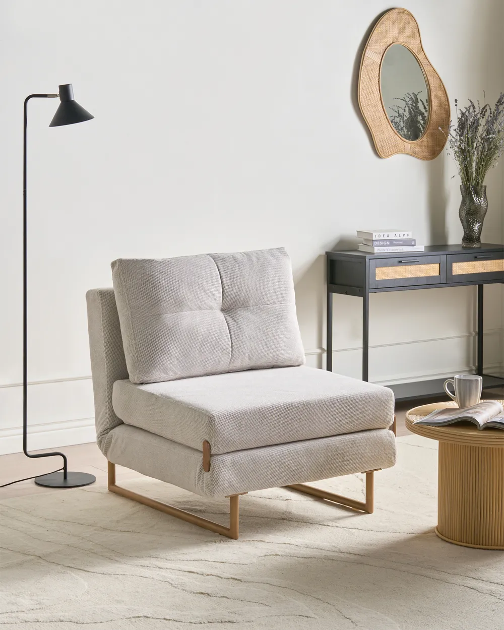 Living Room Set 6 Seater JERSLEV Fabric Off-White_1013391