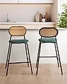 Set of 2 Bar Chairs ADAVER Black